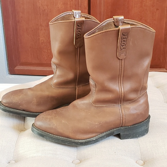 Steel Toes Red Wing Leather Pecos Boots 
